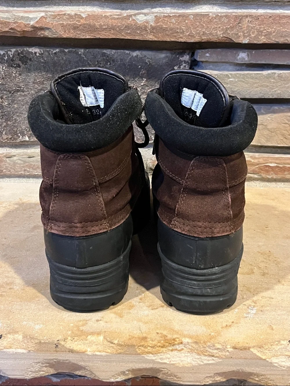 ThermoLite Brown Leather & Black Rubber Waterproof Winter Boots